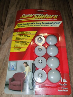 Super Sliders Furniture Any Surface Gliders Casters 1'in Pack Of 8