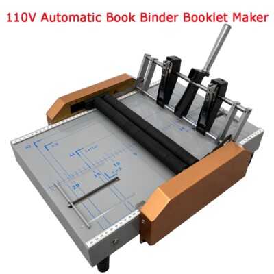 New 110V Automatic Book Binder Booklet Maker Booklet Folding and Binding Machine