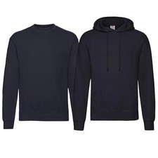 Fruit of the Loom Classic Hooded Sweatshirt Hoodie Plain Top Sweat Jumper