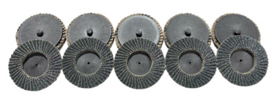 2'' Roloc Mini Flap Disc 36 Grit Quick Change Sanding Discs 10 Pack