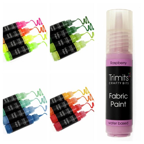 Trimits Fabric Paint Pens 20ml Bottles. Water Based. 28 Colours! FAST