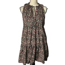 BB Dakota Steve Madden Dress Womens Medium Floral Tiered Sleeveless Flare
