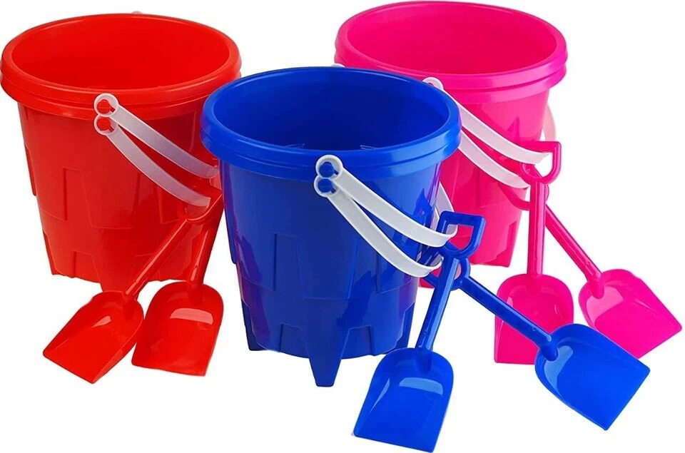 Bucket and Spade Set Castle Shape Assorted Colours With Matching Spade - Image 2 of 4