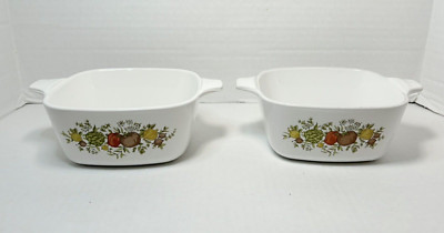 2 Corning Ware Spice Of Life  P-43-B  2 3/4 Cup Casserole Dishes
