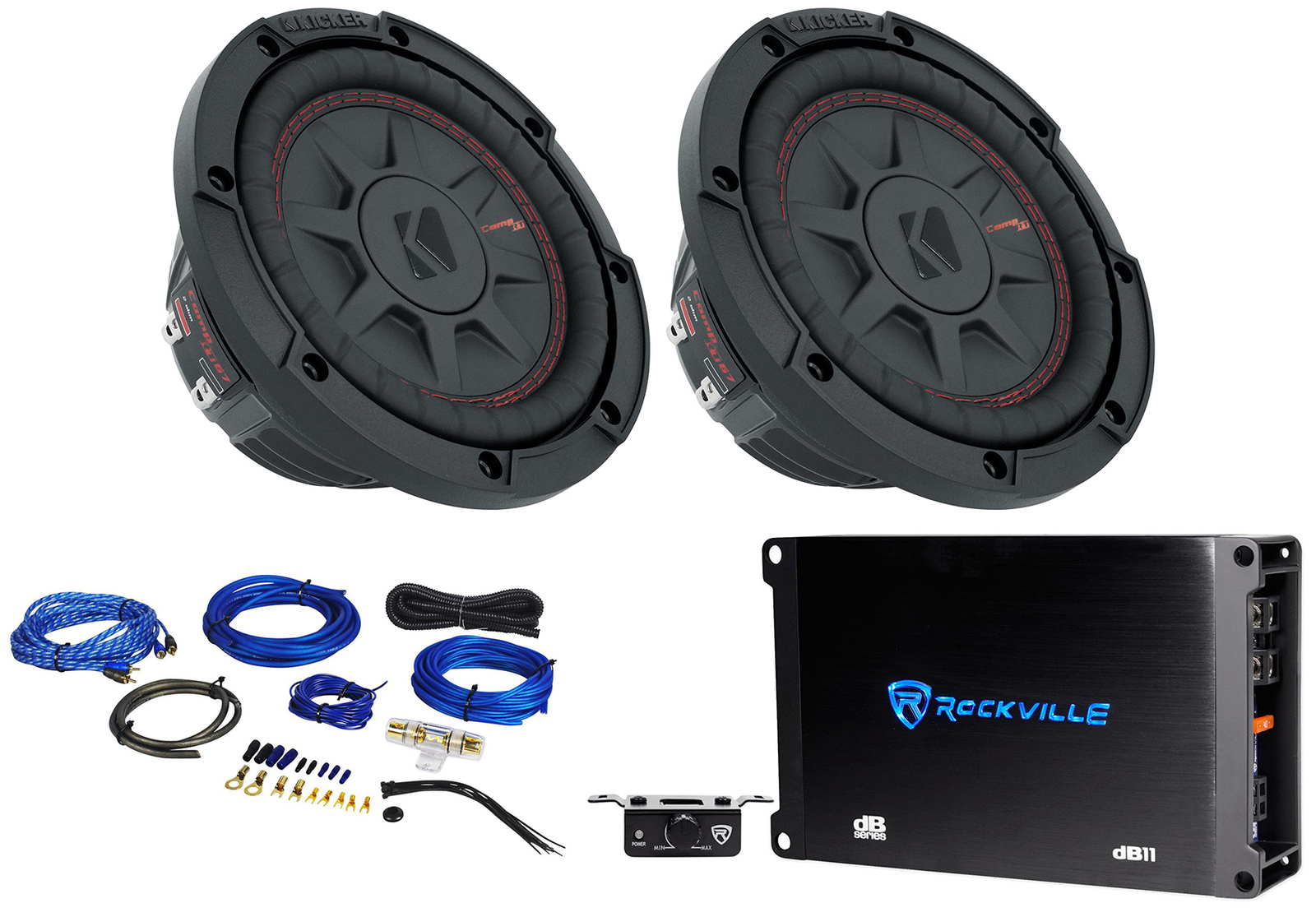 2 Автомобильных сабвуфера Kicker 48CWRT672 675 малой мощности мощностью 300 Вт Моноусилитель Комплект усилителей 43690₽