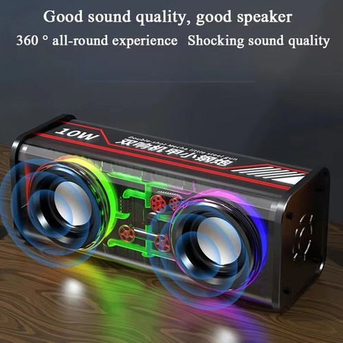 Transparent Mecha Wireless Bluetooth Speaker Portable Mini RGB Light Stereo Bass - Picture 15 of 26