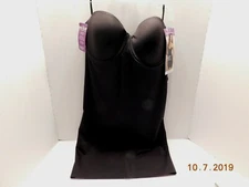 Naomi & Nicole Luxe Shaping Strapless Slip Firm Control Sz 34 B Black 7087 NWT