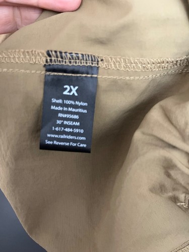 Rail Riders LOA Khaki Nylon Outdoor Performance Pants Size 2X - 第 5/7 張圖片