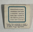 Skyline States, Country Club, Golf Tee Packet Matchbook Case, 4 Pieces Unused — photo 2