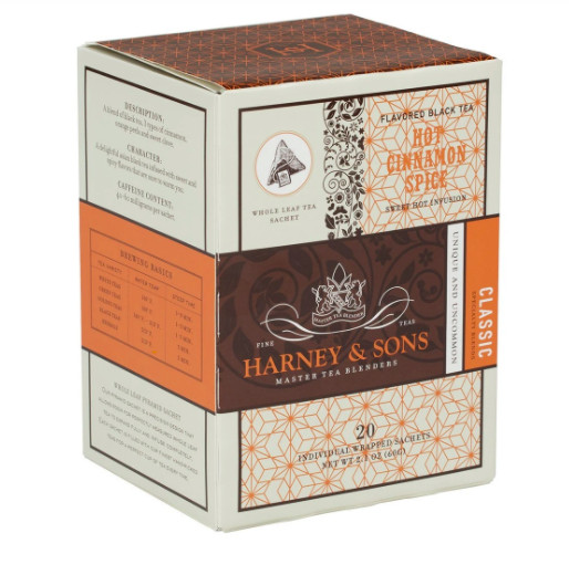 Harney & Sons Hot Cinnamon Spice 20 count box wrapped sachet