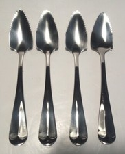 4 "Enjoy Grapefruit " Serrated Edge Grapefruit Spoons Stainless Steel
