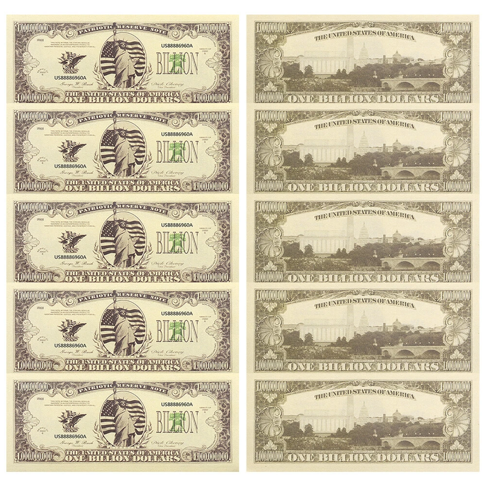 10pc Statue of Liberty Banknotes 1 Billion Dollars UV Serial Number Paper Money - Picture 1 of 7