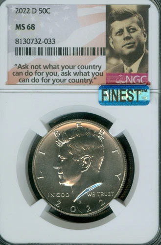2022 D KENNEDY HALF DOLLAR NGC MS68 PQ MAC FINEST REGISTRY MAC SPOTLESS *