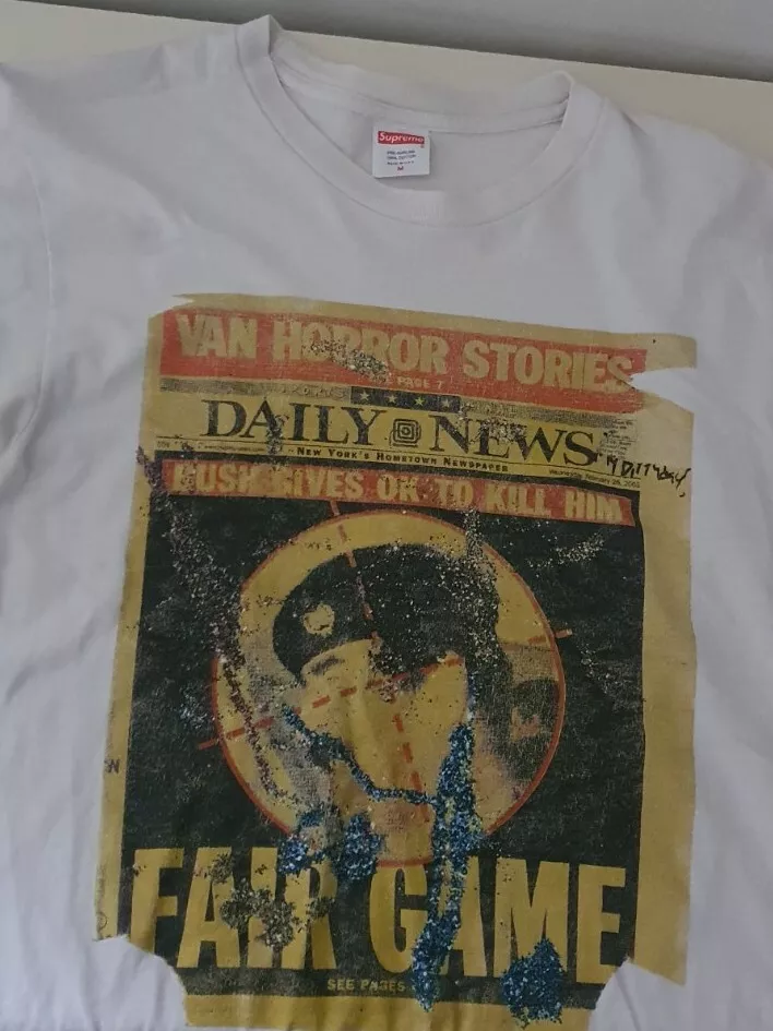 FW16 Supreme Tableau Neige T Shirt Taille M Saddam Hussain Daily Nouvelles