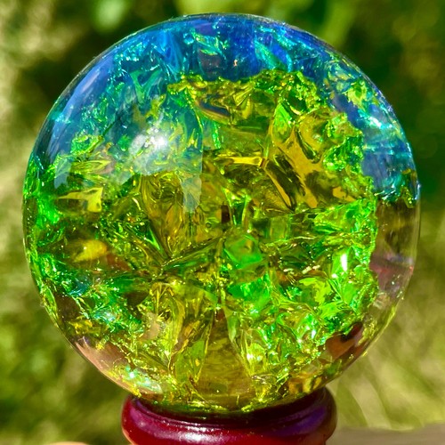 Sfera di quarzo arcobaleno titanio naturale 157G sfera di cristallo guarigione - Foto 10 di 15