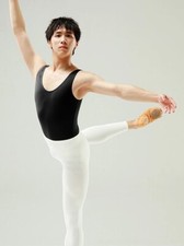 Men's Bodysuit Tight Sports Ballet Tights Sleeveless Vest Gymnastics Leotards
