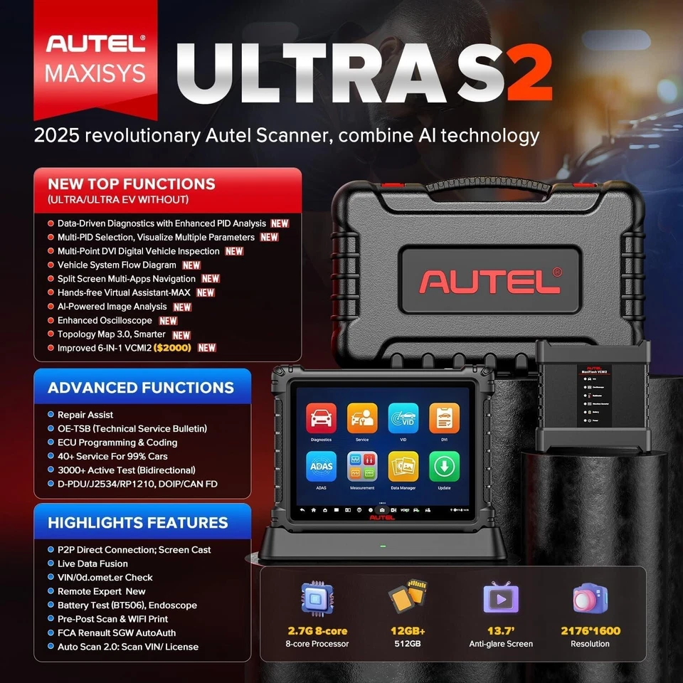 Autel MaxiSys Ultra S2 6-IN-1 VCMI2 ECU Programmer ⭐⭐⭐⭐⭐【2 Years Free Update】 - Image 2 of 4