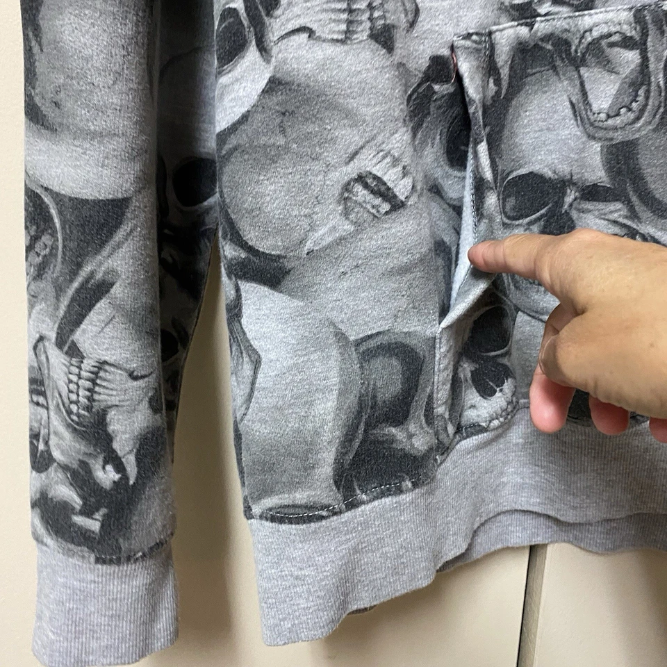 Sudadera con Capucha Y2K Calavera JNCO Esc Estampado Completo AOP Calaveras Medianas Híbrida Foto 4 de 4
