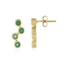 Cavill Russischer Smaragd Ohrringe 0,75ct Rundschliff 925 Silber Grün