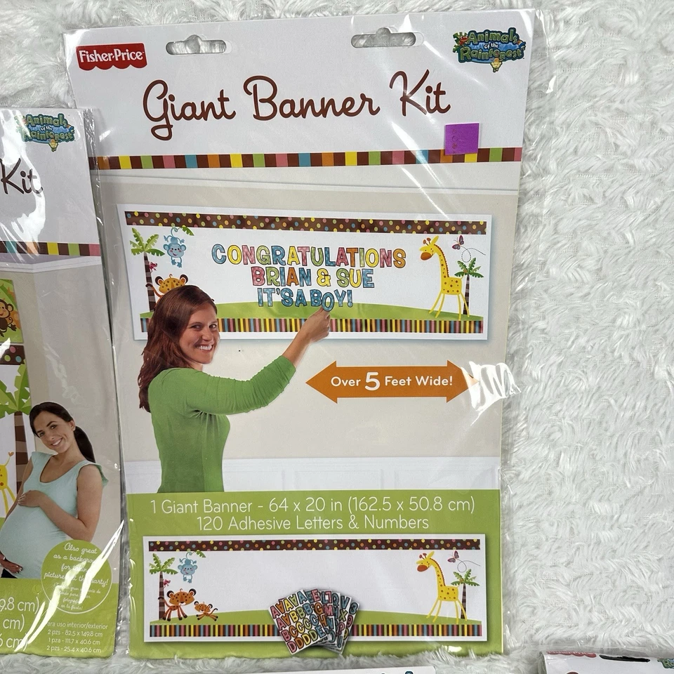 Fisher Price животных тропического леса ребенка душа украшения лот баннер фонари + - Изображение 3 из 4