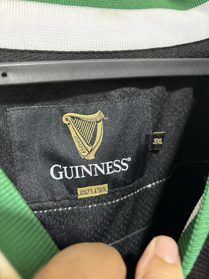 Camiseta deportiva de hockey Guinness Toucan 1759 negra verde blanca talla 3XL nueva sin etiquetas Foto 3 de 4