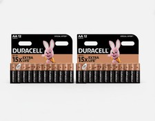 24x Duracell AA EXTRA LIFE Plus Power Alkaline Batteries LR6 MN15 Long Expiry UK