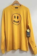 NEW Drew House Mascot Logo Smiley Face Tee - Size M Medium - Long Sleeve Shirt