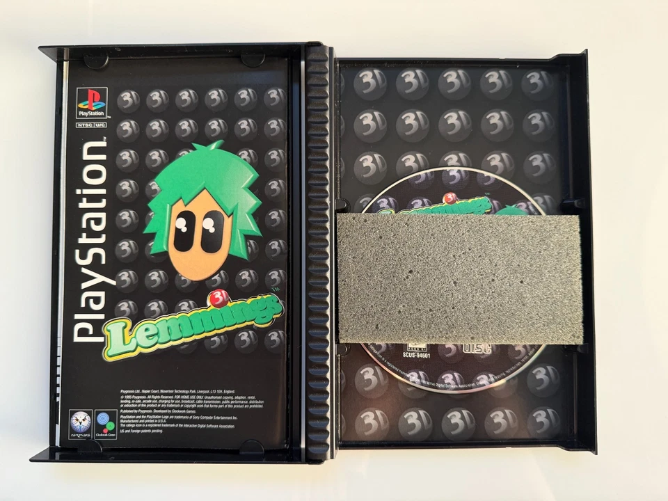 3D Lemmings PS1 Long Box - NTSC-U/C USA VGC CIB with Reg - Tracked - Image 4 of 4