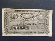 Birmingham England 1833 - 10 Hours Labour Note - Robert Owen - Unissued aUNC