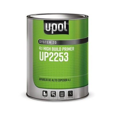 U-POL SYSTEM 20 UP2253 High-Build 2K Multi-Purpose Primer, Gray, 1 Gallon