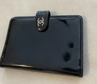 CHANEL BLACK PATENT LEATHER SMALL AGENDA / NOTEBOOK COVER NEW