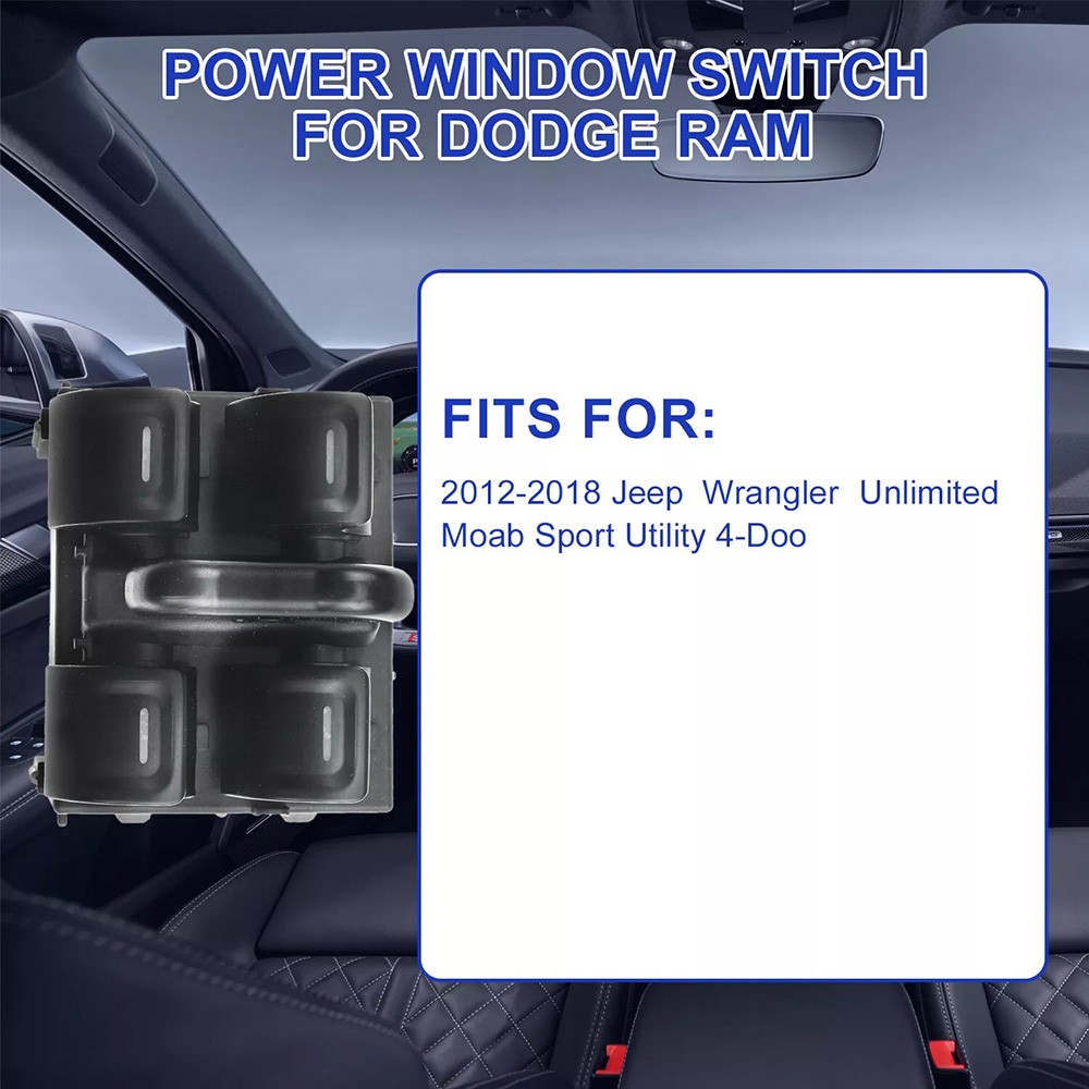 Center Power Window switch for Jeep Wrangler JK JL 2012-2018 4 Door 68156217AAXS thumbnail 8