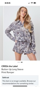 CREEA The Label Romper Jumpsuit Animal print , Long Sleeve, Playsuit Sz 14 NWT!