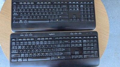 LOT of 2 - Logitech K520 Wireless Desktop Computer Keyboard  w/USB Dongle
