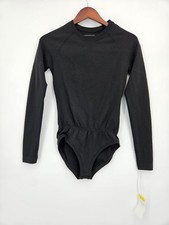 Figs Salta Performance Bodysuit Size XS Black Seamless Long Sleeve Underscrub