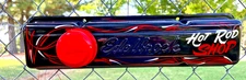 Vintage Hot Rod Shop Sign pinstriped Car Rat Rod Art on Edelbrock Valve Cover