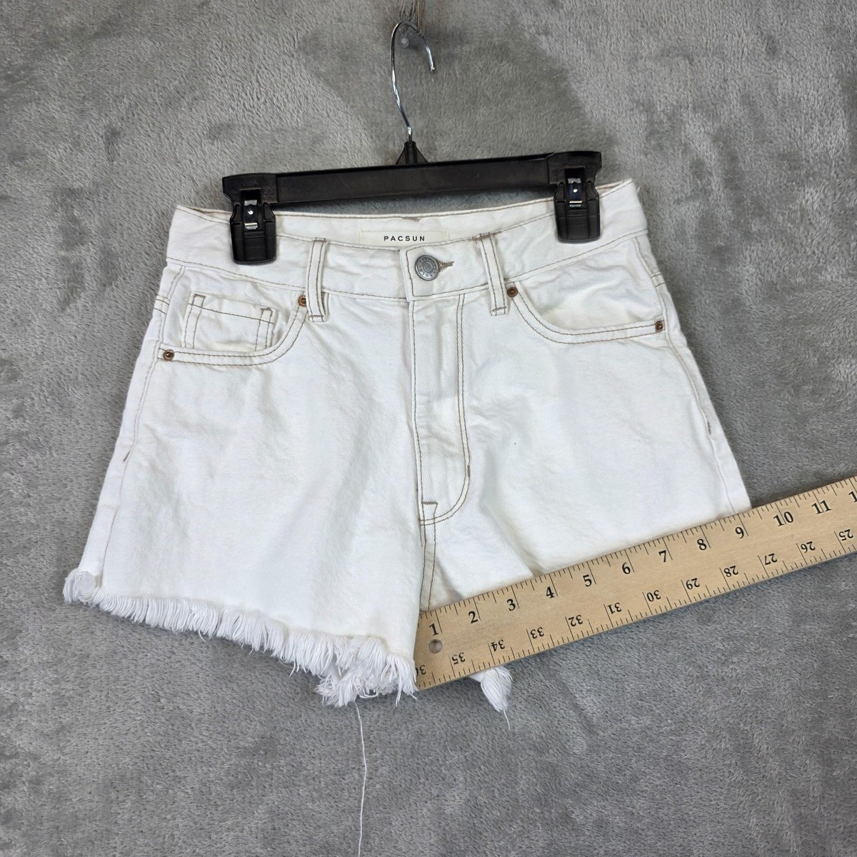 PacSun High Rise Festival Shorts Womens 23 White Denim Cutoff