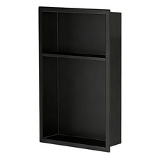 Recessed Wall Niche Cabinet 24" x 12", Matte Black Stainless Steel,Shower Niche