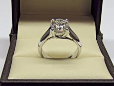 3Ct Round Cut Lab Created Diamond Solitaire 14K White Gold FN Engagement Ring