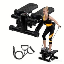 Mini Exercise Stepper with Resistance Bands + LCD Monitor Home Fitness Equipment