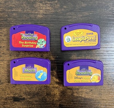 Leap Frog Leap Pad Game Cartridges Pre-K Leap 1, Leap Start Lot of 4 Read & Math