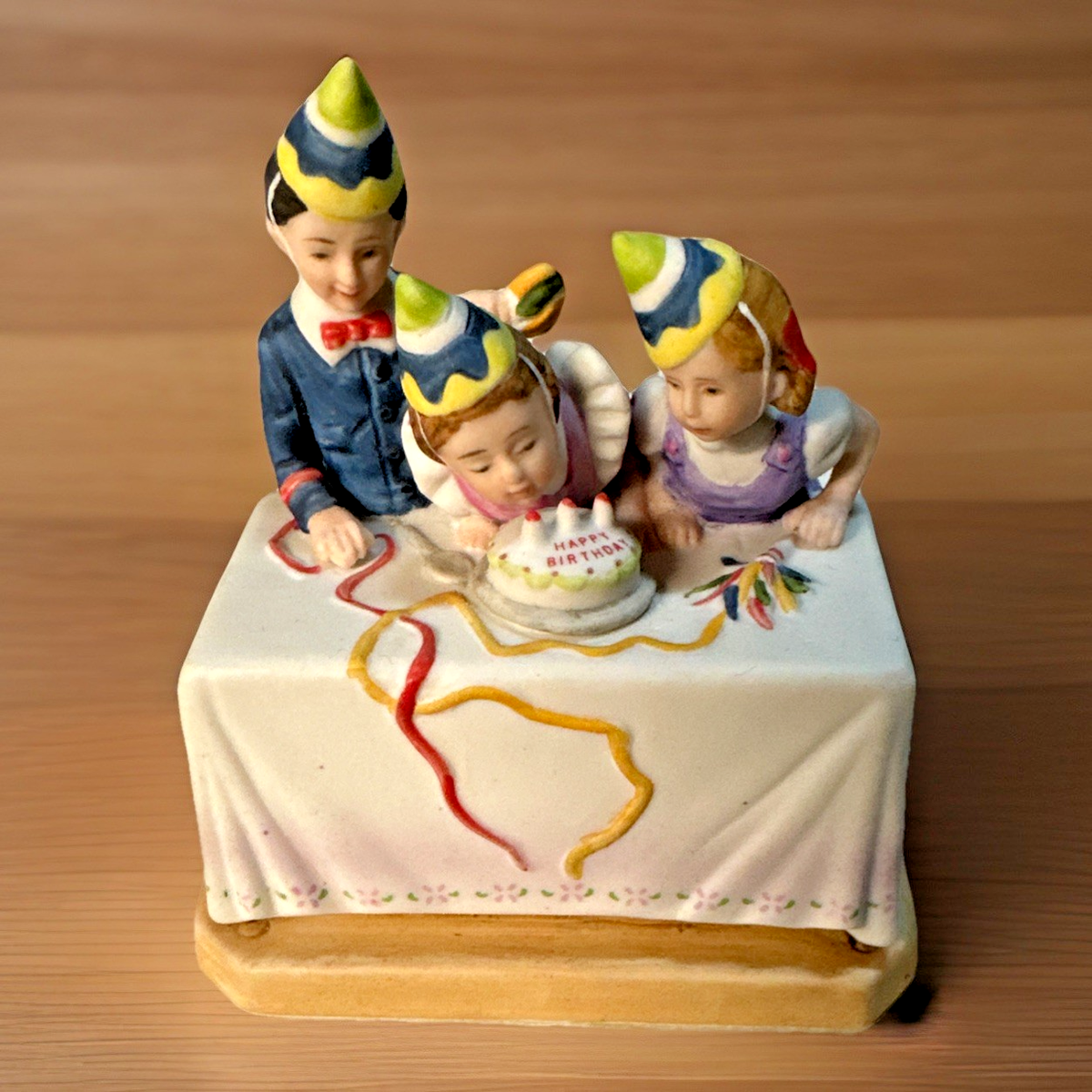Set of 2 1980's Norman Rockwell Figurines “Birthday Party” And