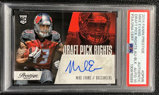 2014 PRESTIGE MIKE EVANS #DPME, ROOKIE, AUTO, DRAFT PICKS, BLACK SERIAL #8/10