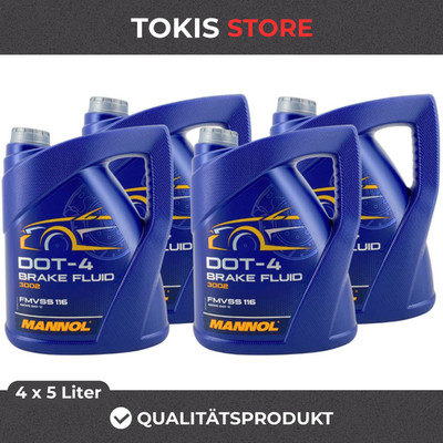 Mannol 3002 Brake Fluid DOT-4 4 x 5 Liter Bremsflüssigkeit FMVSS 116