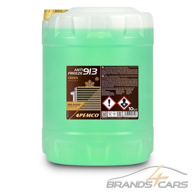 10 L LITER PEMCO ANTIFREEZE 913 KÜHLERFROSTSCHUTZ KÜHLERFLÜSSIGKEIT (-40) GRÜN