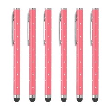 6 Pcs Bling Crystal Stylus Pens for Touch Screens, Pink