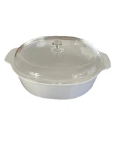 PRINCESS HOUSE WHITE NOUVEAU 3 1/2 QT OVAL CASSEROLE ROASTING PAN W/ LID FRANCE