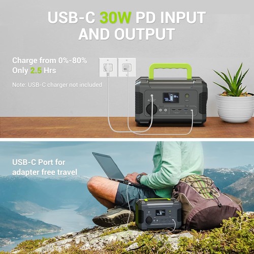PAXCESS Portable Power Station 200W, 230Wh/62400mAh Backup Battery - BLACK/GREEN