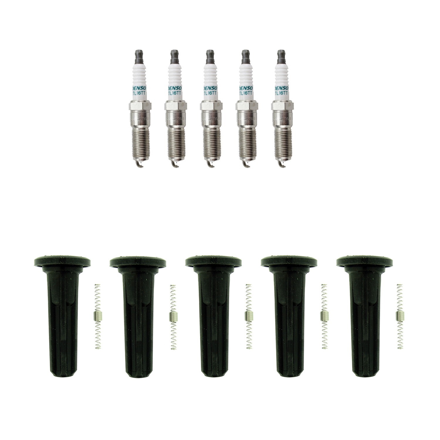 Denso 5 Double Platinum Spark Plugs  NGK Coil Boots Kit for Canyon Colorado L5