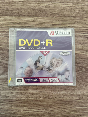 1 Disc Verbatim DVD+R 120 min 4.7GB 16X Recordable Blank Media New Sealed